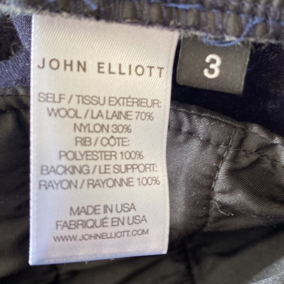 John Elliott RICHMOND HIMALAYAN Wool Blend PANTS in Grey, Size 3/Large - Picture 7 of 13